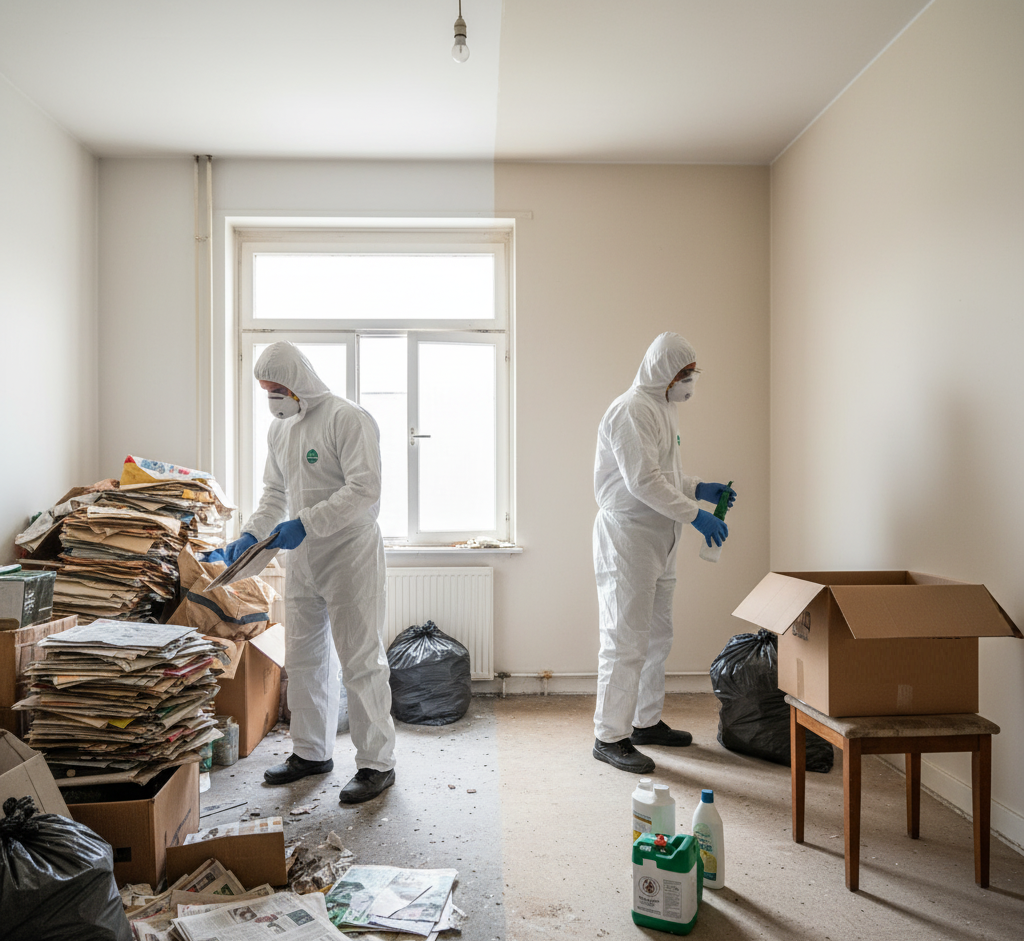 Ontruiming vervuilde woning en hoarder woning in Rotterdam – discrete sanering en bezemschoon oplevering door Woningontruiming Den Haan.