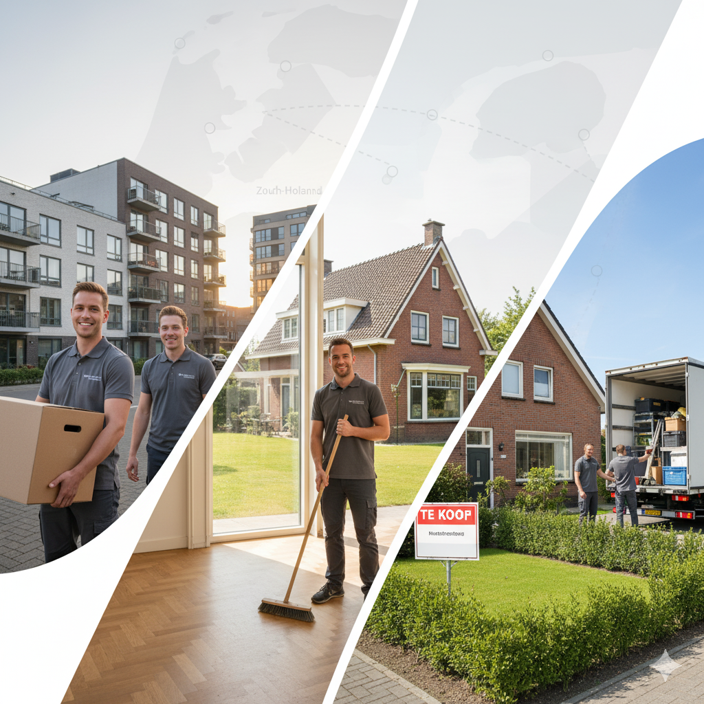 Team woningontruimers in Zuid-Holland, diverse huizen en appartementen ontruimen