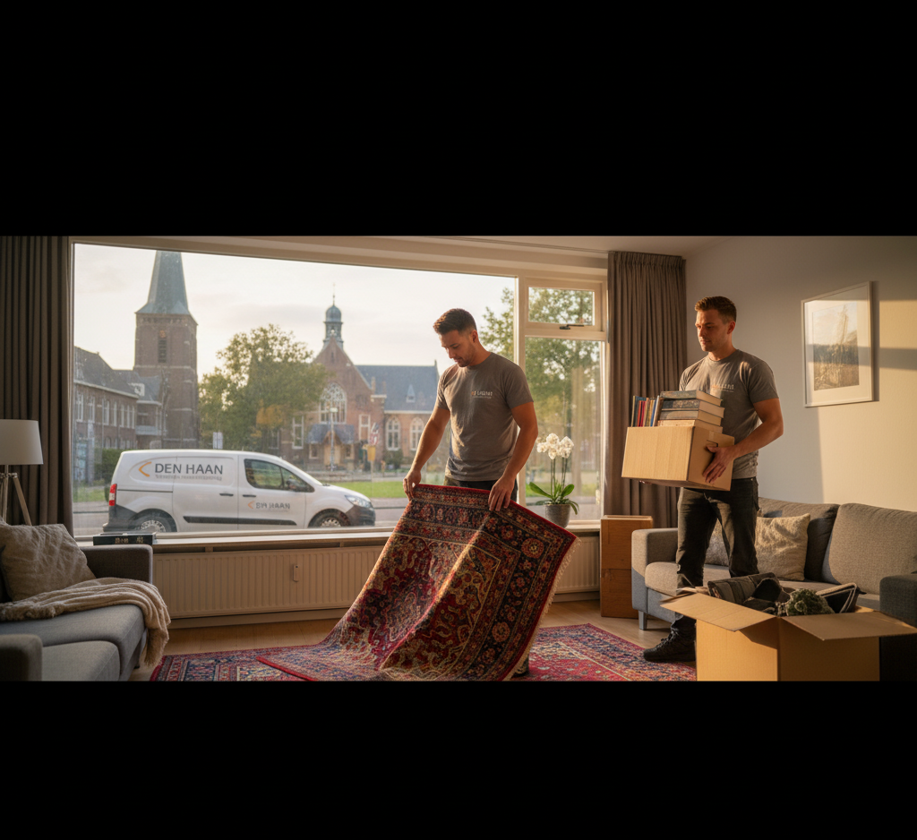 Professionele woningontruimers van Den Haan aan het werk in een appartement in Rijswijk, met de focus op een snelle en nette oplevering.