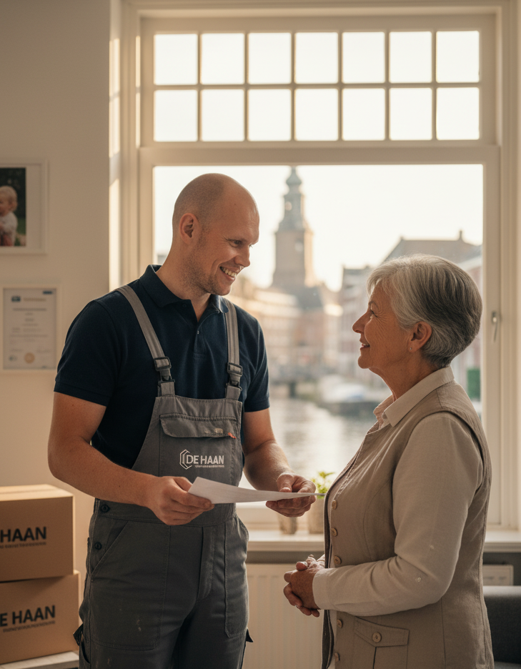 Woningontruiming Den Haan - man en vrouw inspecteren woning voor bezemschoon opleveren